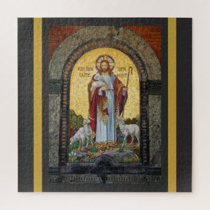 Quebra-cabeça "EU SOU O BOM SHEPHERD" John 10:11 Arte Mosaica
