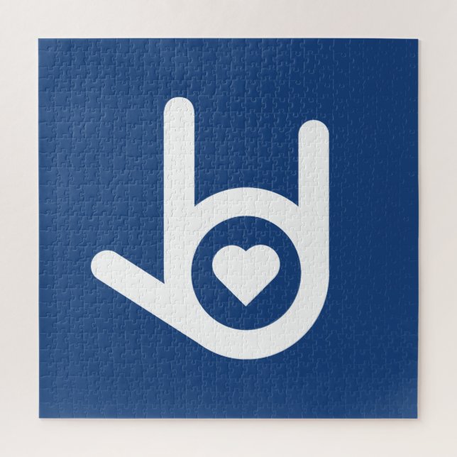 Quebra-cabeça Eu Te Amo, Azul (Vertical)