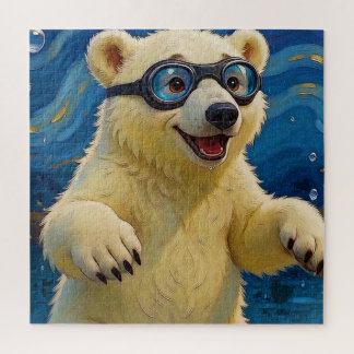 Quebra-cabeça Eu Tenho Bolhas - Filhote de Urso Polar na Água