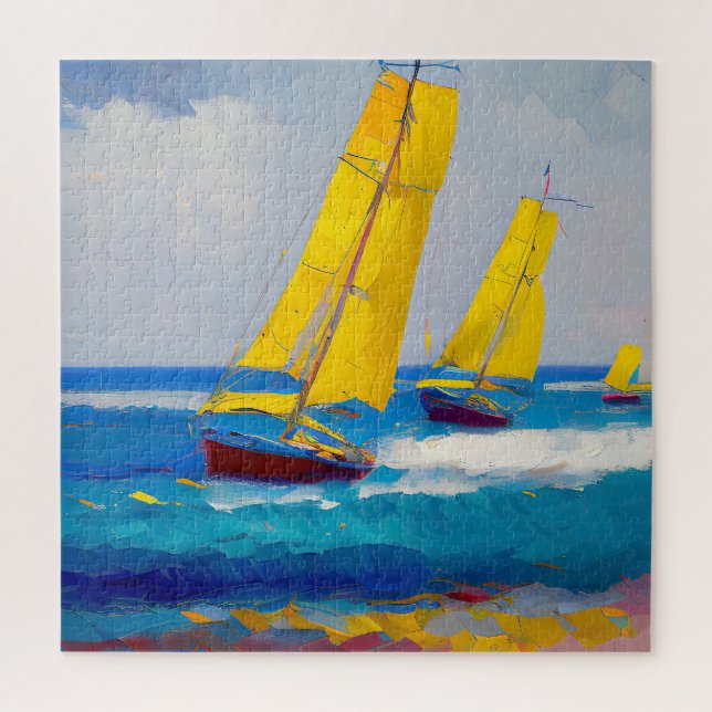 Quebra-cabeça "Eu vi três barcos" (Vertical)