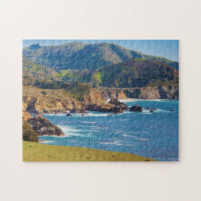 Quebra-cabeça EUA, Califórnia. Panorama de Big Sur com Bixby (Horizontal)