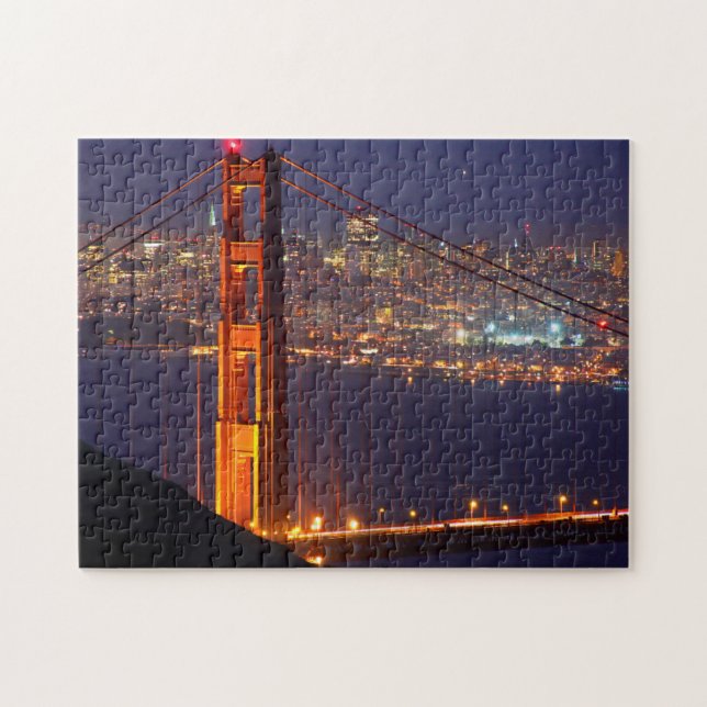 Quebra-cabeça EUA, Califórnia. Ponte Golden Gate à Noite (Horizontal)