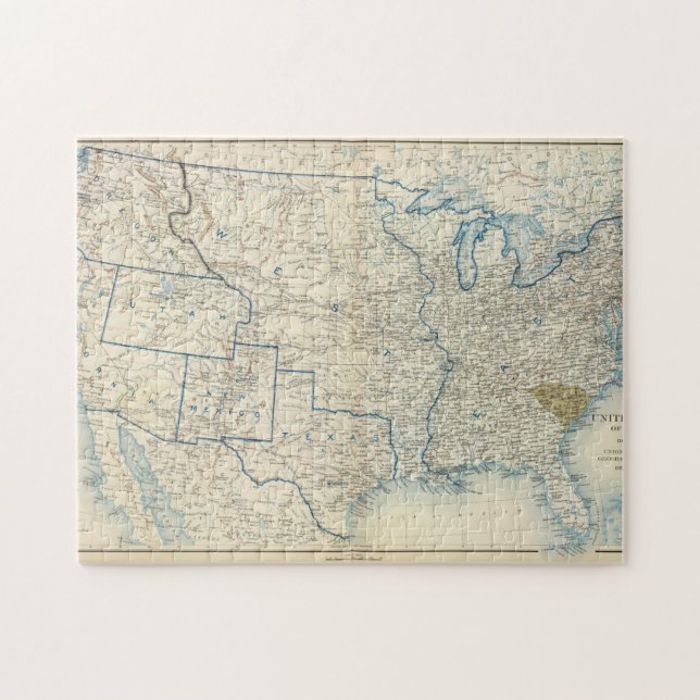 Quebra-cabeça EUA Dez 1860 (Horizontal)