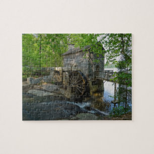 Quebra-cabeça EUA, Geórgia, montanha de pedra, Watermill nas
