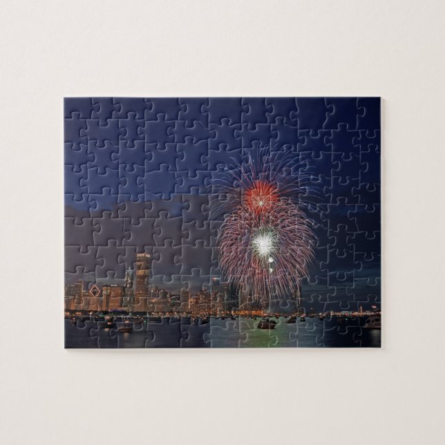 Quebra-cabeça EUA, Illinois, Chicago, fogos de artifício de Quat (Horizontal)