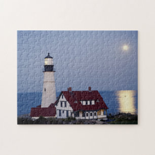 Quebra-cabeça EUA, Maine, Portland, Cape Elizabeth, Farol