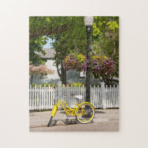 Quebra-cabeça EUA, Michigan, Ilha Mackinac. Bicicleta Amarela