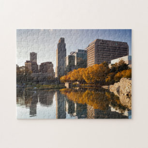 Quebra-cabeça EUA, Nebraska, Omaha, Gene Leahy Mall, Horizonte