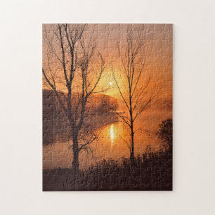 Quebra-cabeça EUA, Nova Inglaterra, Maine. Nascer do Sol de Outo
