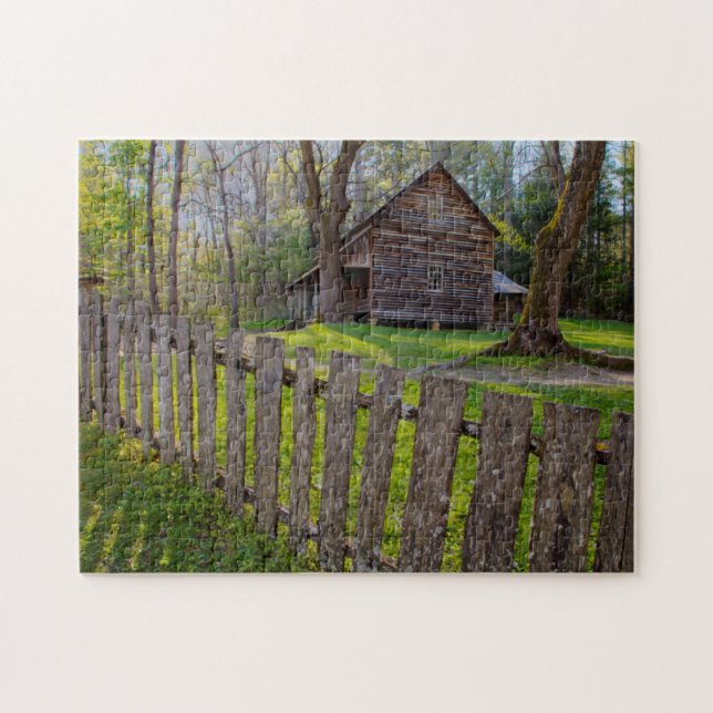 Quebra-cabeça EUA, Tennessee, Cabana em Cades Cove (Horizontal)