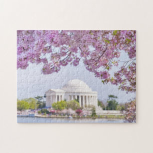 Quebra-cabeça EUA, Washington DC, árvore de cereja na flor