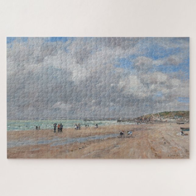 Quebra-cabeça Eugene Boudin - A praia em Deauville (Horizontal)