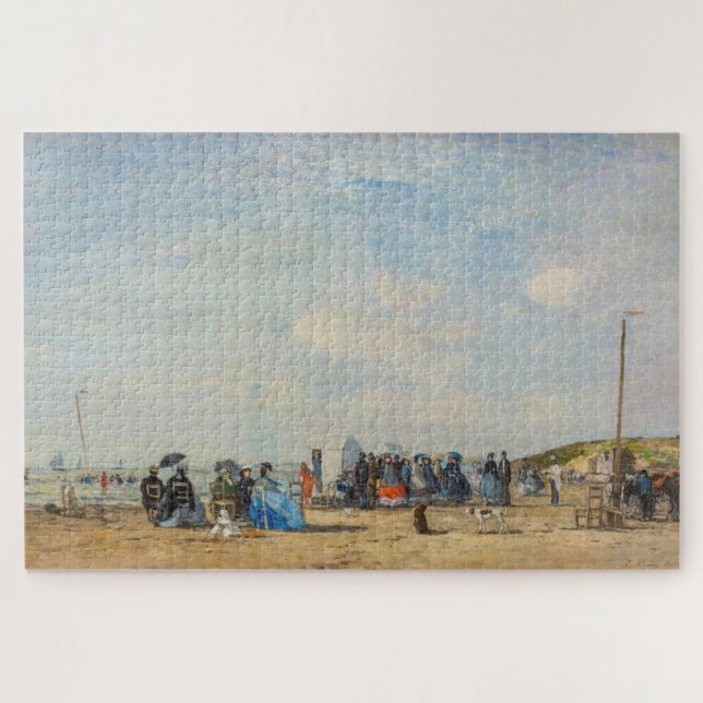 Quebra-cabeça Eugene Boudin - Encontro na praia (Horizontal)