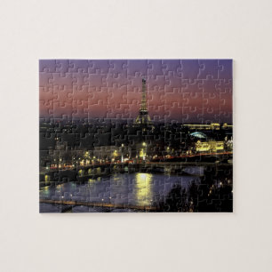 Quebra-cabeça Europa, França, Paris, Vista do pôr do sol da Torr