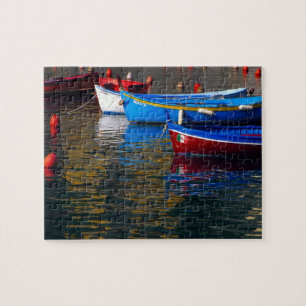 Quebra-cabeça Europa, Itália, Cinque Terry, barcos em Vernazza