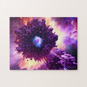 Quebra-cabeça Evento cósmico nebuloso roxo em nuvens de poeira e