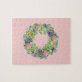 Quebra-cabeça Exaustor Floral de Aquarela Suculta a Rosa