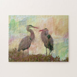 Quebra-cabeça Excelente Blue Heron Pair Digital Art Jigsera Queb