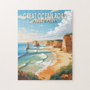 Quebra-cabeça Excelente Ocean Road Austrália Viagem Art Vintage