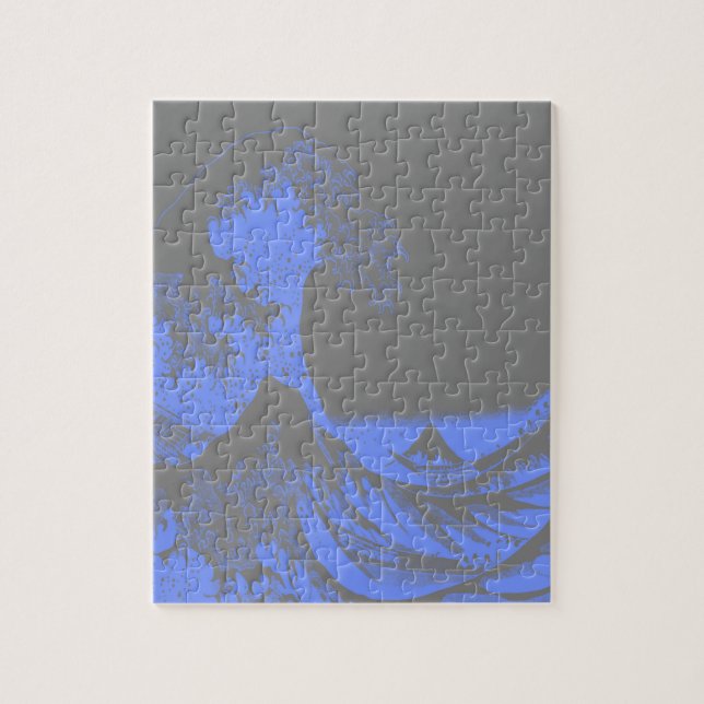 Quebra-cabeça Excelente Onda Azul e Cinzas de Seafoam (Vertical)