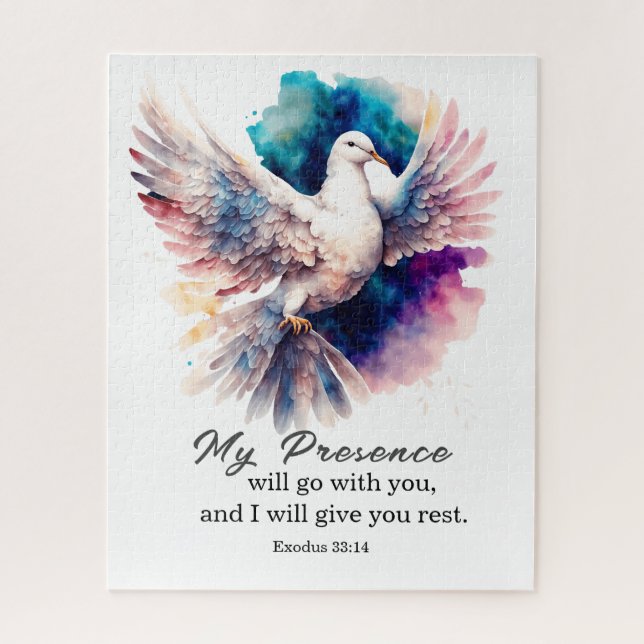 Quebra-cabeça Êxodo 33:14 Minha presença vai com você Bíblia (Vertical)