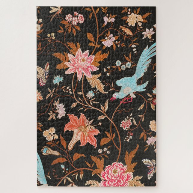 Quebra-cabeça Exotic Asian Birds And Flowers (Vertical)