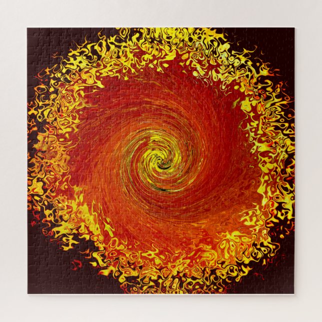 Quebra-cabeça Explosão solar padrão de abstrato cor laranja-alar (Vertical)