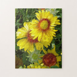 Quebra-cabeça F6 Flores Silvestres Amarelas Gaillardia