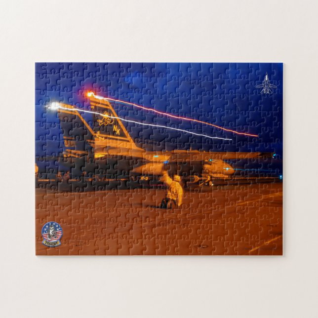 Quebra-cabeça F-14 TOMCAT "LANÇAMENTO NOTURNO" (11x14 polegadas) (Horizontal)