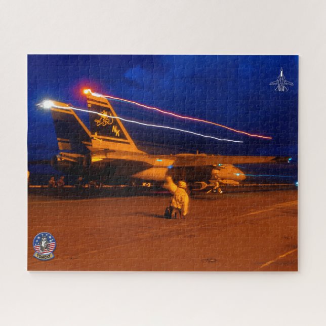 Quebra-cabeça F-14 TOMCAT "LANÇAMENTO NOTURNO" (16 x 20 polegada (Horizontal)