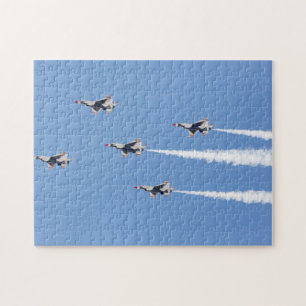 Quebra-cabeça F-16 Thunderbirds voando na formação de cinco cart