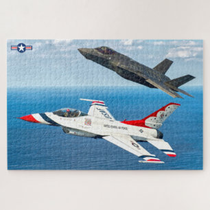 Quebra-cabeça F-16C e F-35A (20x30 POLEGADAS)
