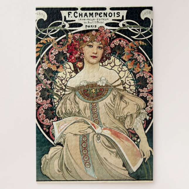 Quebra-cabeça F. Champenois de Alphonse Mucha (Vertical)