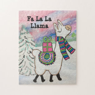Quebra-cabeça Fa La Llama Cute Moderno Natal