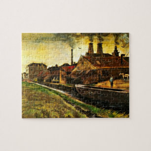 Quebra-cabeça Fábrica de ferro em Haia por Vincent van Gogh