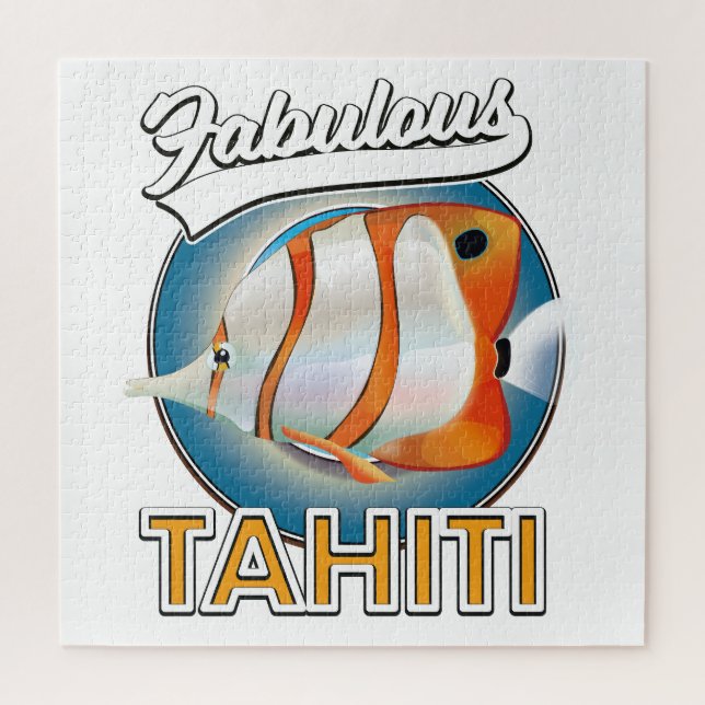Quebra-cabeça fabuloso logotipo retrô Tahiti (Vertical)