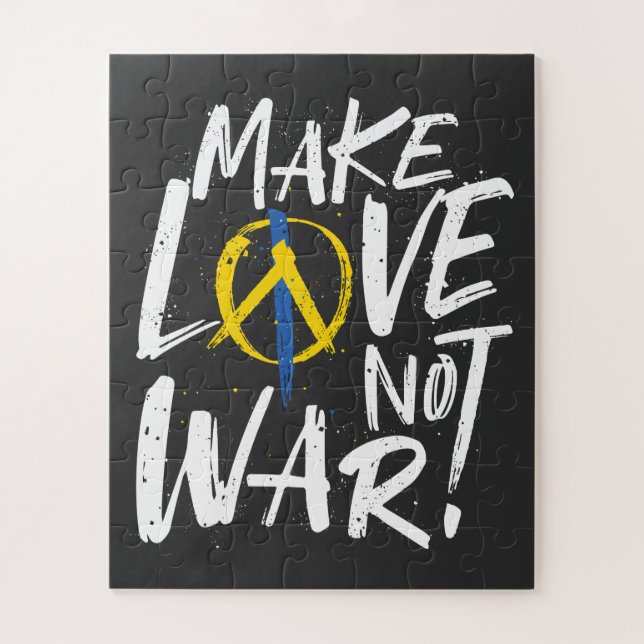 Quebra-cabeça Faça amor não guerra apoiar a Ucrânia (Vertical)