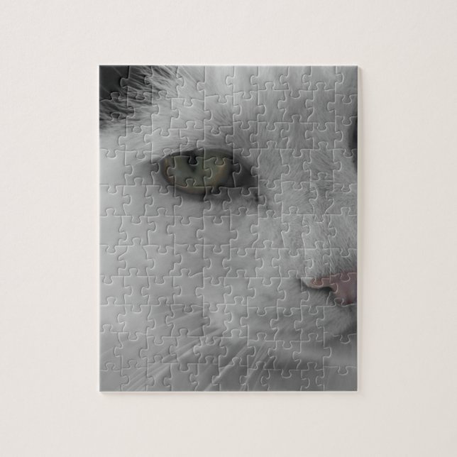 Quebra-cabeça Face de gatos brancos e pretos (Vertical)