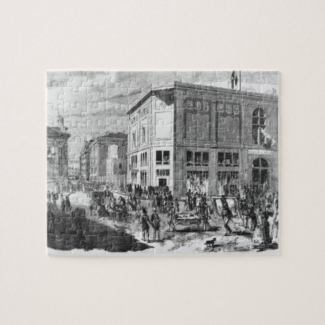 Quebra-cabeça Fachada do hotel Drouot, Paris, c.1852 (engravi (Horizontal)