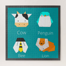 Quebra-cabeça Fácil Desenho adorável Animais de papel artesanal 