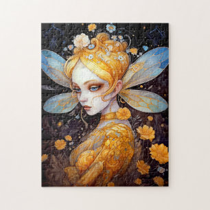 Quebra-cabeça Fada Amarela-Cria Fantasia Art