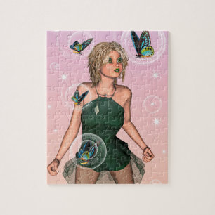 Quebra-cabeça Fada Borboleta Brilhante Arte de Fantasia