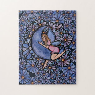 Quebra-cabeça Fada De Lua De Flor Roxo