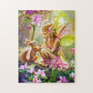 Quebra-cabeça Fada Flor e Esquilo Travesso