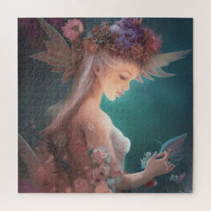 Quebra-cabeça Fada Na Aquarela Do Jardim Da Lua