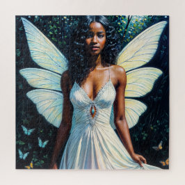 Quebra-cabeça Fada Negra Em Pintura De Vestido Branco