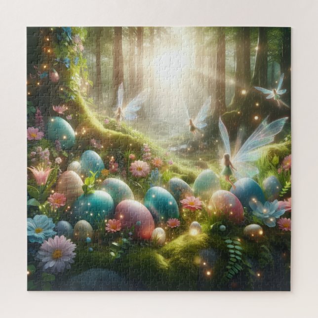 Quebra-cabeça Fadas da Floresta Mística Ovos Mágicos da Primaver (Vertical)