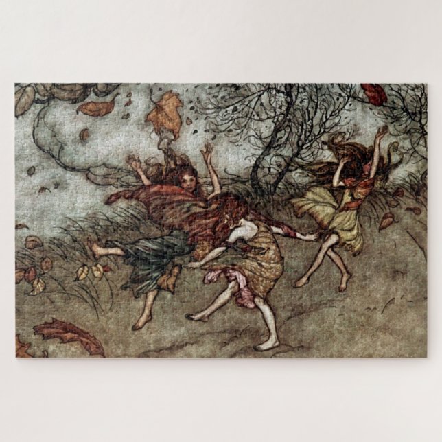 Quebra-cabeça “Fadas de Outono” por Arthur Rackham (Horizontal)
