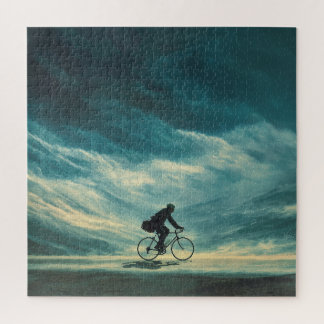 Quebra-cabeça Fahrrad Puzzle – Radfahrer in dramatischer Landsch