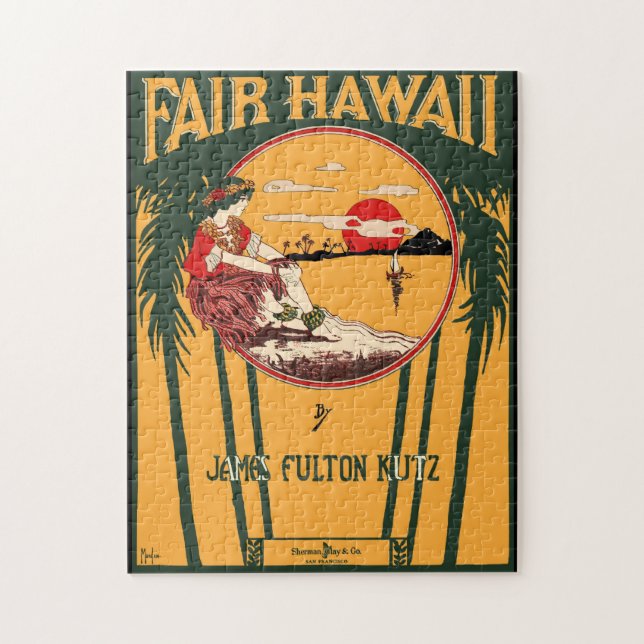 Quebra-cabeça Fair Hawaii Vintage Sheet Music Cobrir (Vertical)